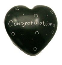 Congratulations Black Soapstone Heart